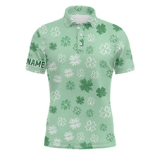 Load image into Gallery viewer, Mens Golf Polo Shirt Green Clover St Patrick Day Custom Golf Shirts For Men Best Golfing Gifts LDT1256