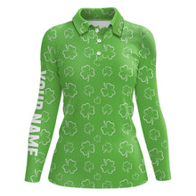 Load image into Gallery viewer, Womens Golf Polo Shirt Green Clover St Patrick Day Custom Golf Shirts For Women Golfing Gifts LDT1257