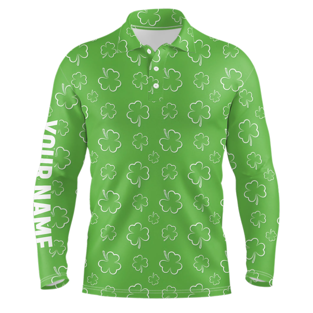 Mens Golf Polo Shirt Green Clover St Patrick Day Custom Golf Shirts For Men Golfing Gifts LDT1257