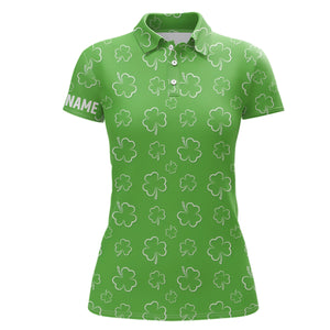 Womens Golf Polo Shirt Green Clover St Patrick Day Custom Golf Shirts For Women Golfing Gifts LDT1257