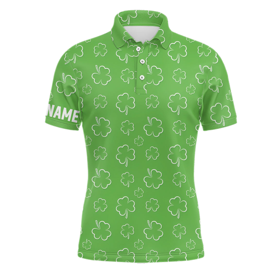 Mens Golf Polo Shirt Green Clover St Patrick Day Custom Golf Shirts For Men Golfing Gifts LDT1257