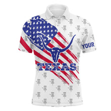 Load image into Gallery viewer, Texas Flag Longhorn Disc Golf Polo Shirts Custom Patriotic Golf Shirts For Men Golf Gifts LDT0267