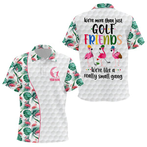 Personalized Flamingo Golf Polo Shirts, Green Tropical Unisex Golf Shirts For Kid Golfing Gifts LDT0264