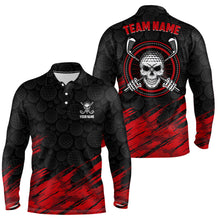 Load image into Gallery viewer, Personalized 3D All Over Print Skull Mens Golf Polo Shirt Red Black Golf Shirts For Men LDT0561