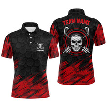 Load image into Gallery viewer, Personalized 3D All Over Print Skull Mens Golf Polo Shirt Red Black Golf Shirts For Men LDT0561