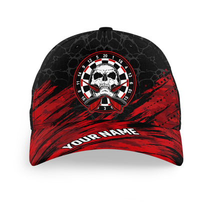 Personalized 3D All Over Print Skull Baseball Darts Hat Red Black Custom Darts Cap Dart Gifts LDT1271