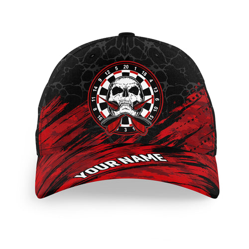 Personalized 3D All Over Print Skull Baseball Darts Hat Red Black Custom Darts Cap Dart Gifts LDT1271
