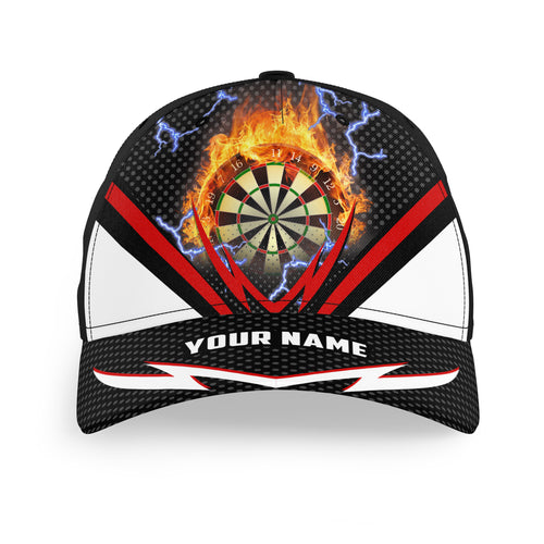 Thunder Lightning Red Personalized Darts Cap Custom Flame Darts Hat For Team Darts Gifts LDT1277