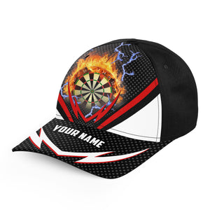 Thunder Lightning Red Personalized Darts Cap Custom Flame Darts Hat For Team Darts Gifts LDT1277