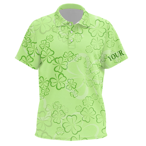 St Patrick Day Kids Golf Polo Shirts Shamrock Leaves Custom Golf Shirts For Kid Golfing Gifts LDT1260