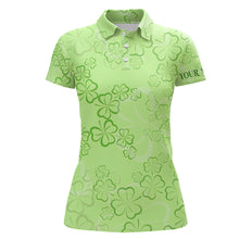 Load image into Gallery viewer, St Patrick Day Womens Golf Polo Shirt Shamrock Leaves Custom Golf Shirts For Women Golf Gifts LDT1260