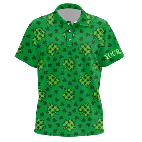 Clover St Patrick Golf Kids Polo Shirts Shamrock Leaves Custom Golf Shirts For Kid Golfing Gifts LDT1261