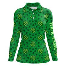 Load image into Gallery viewer, Clover St Patrick Golf Polo Shirts Shamrock Leaves Custom Golf Shirts For Women Golfing Gifts LDT1261