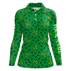 Clover St Patrick Golf Polo Shirts Shamrock Leaves Custom Golf Shirts For Women Golfing Gifts LDT1261