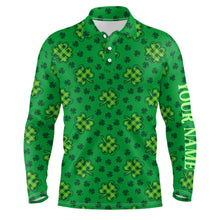 Load image into Gallery viewer, Clover St Patrick Day Mens Golf Polo Shirts Shamrock Leaves Custom Golf Shirts For Men Golfing Gifts LDT1261