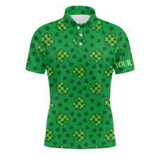 Load image into Gallery viewer, Clover St Patrick Day Mens Golf Polo Shirts Shamrock Leaves Custom Golf Shirts For Men Golfing Gifts LDT1261