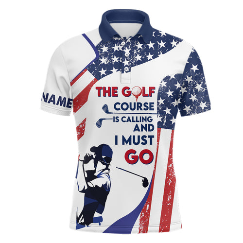 Retro American Flag Mens Golf Polo Shirt Custom Patriotic Golf Shirts For Men Best Golf Gifts LDT0883