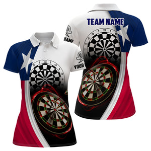 Texas Flag Womens Darts Polo Shirt Customized Darts Shirt For Dart Lover Women Dart Jersey LDT1289