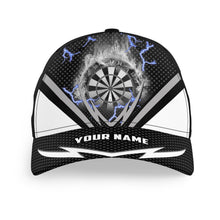 Load image into Gallery viewer, Black White Thunder Lightning Baseball Darts Hat Fire Flame Custom Name Darts Cap Darts Gifts LDT1292