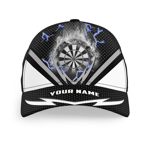 Black White Thunder Lightning Baseball Darts Hat Fire Flame Custom Name Darts Cap Darts Gifts LDT1292