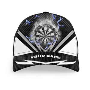 Black White Thunder Lightning Baseball Darts Hat Fire Flame Custom Name Darts Cap Darts Gifts LDT1292