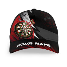 Load image into Gallery viewer, Personalized Red Black Baseball Darts Hat Custom Cool Darts Cap For Dart Team Darts Gifts LDT1281