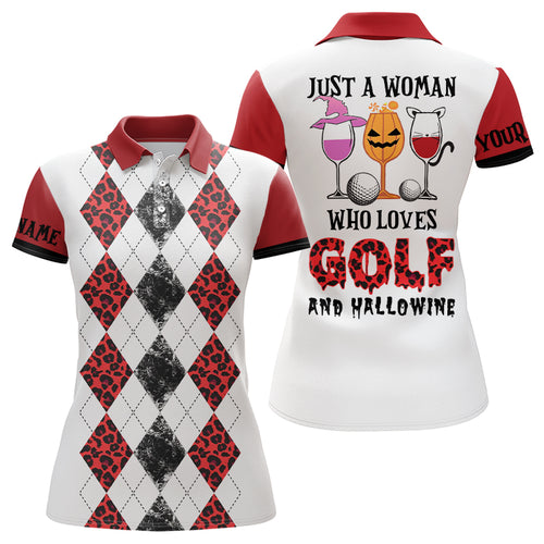 Leopard Argyle Womens Golf Polo Shirt, Halloween Golf Shirts For Ladies, Golf And Hallowine LDT0076