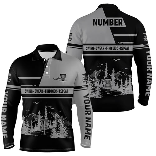 Mens Disc Golf Swing Swear Find Disc Repeat Custom Name And Number Disc Golf Shirts For Men LDT0288