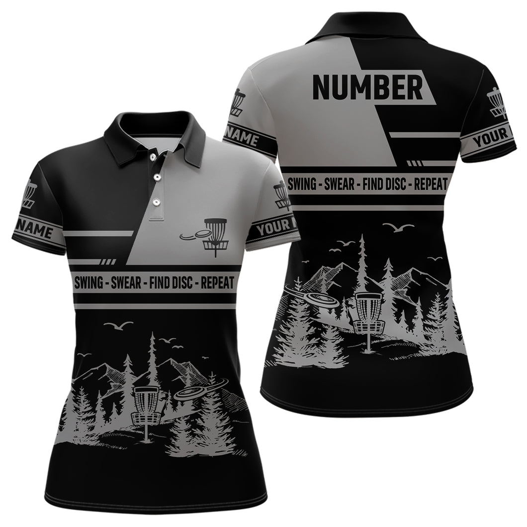 Disc Golf Swing Swear Find Disc Repeat Custom Name And Number Disc Golf Shirts For Women LDT0288