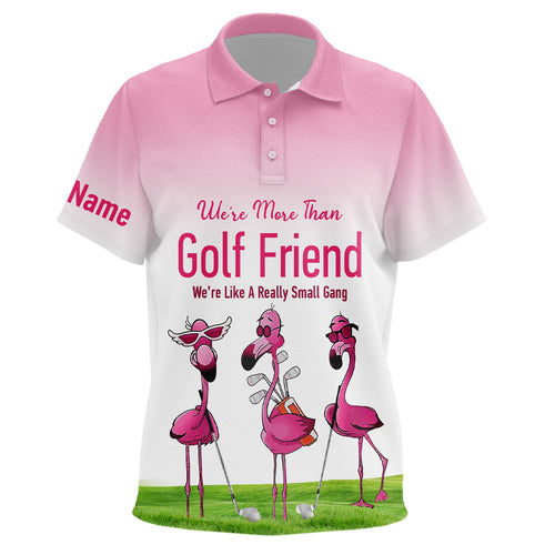 We're More Than Golf Friend Pink Flamingo Kids Golf Polo Shirts Cute Golf Shirts For Kid LDT0602