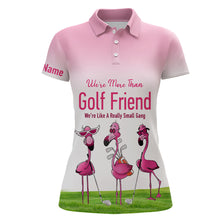 Load image into Gallery viewer, We&#39;re More Than Golf Friend Pink Flamingo Womens Golf Polo Shirts Cute Golf Shirts For Women LDT0602