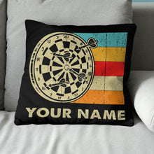 Load image into Gallery viewer, Colorful Retro Dartboard Pillow Personalized Darts Gifts For Dart Player LDT1103