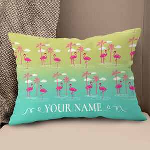 Gradient Tropical Flamingo Custom Golf Pillow Personalized Golfing Gifts LDT1106