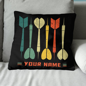 Multicolor Vintage Darts Pillow Personalized Darts Gifts For Dart Player LDT1099