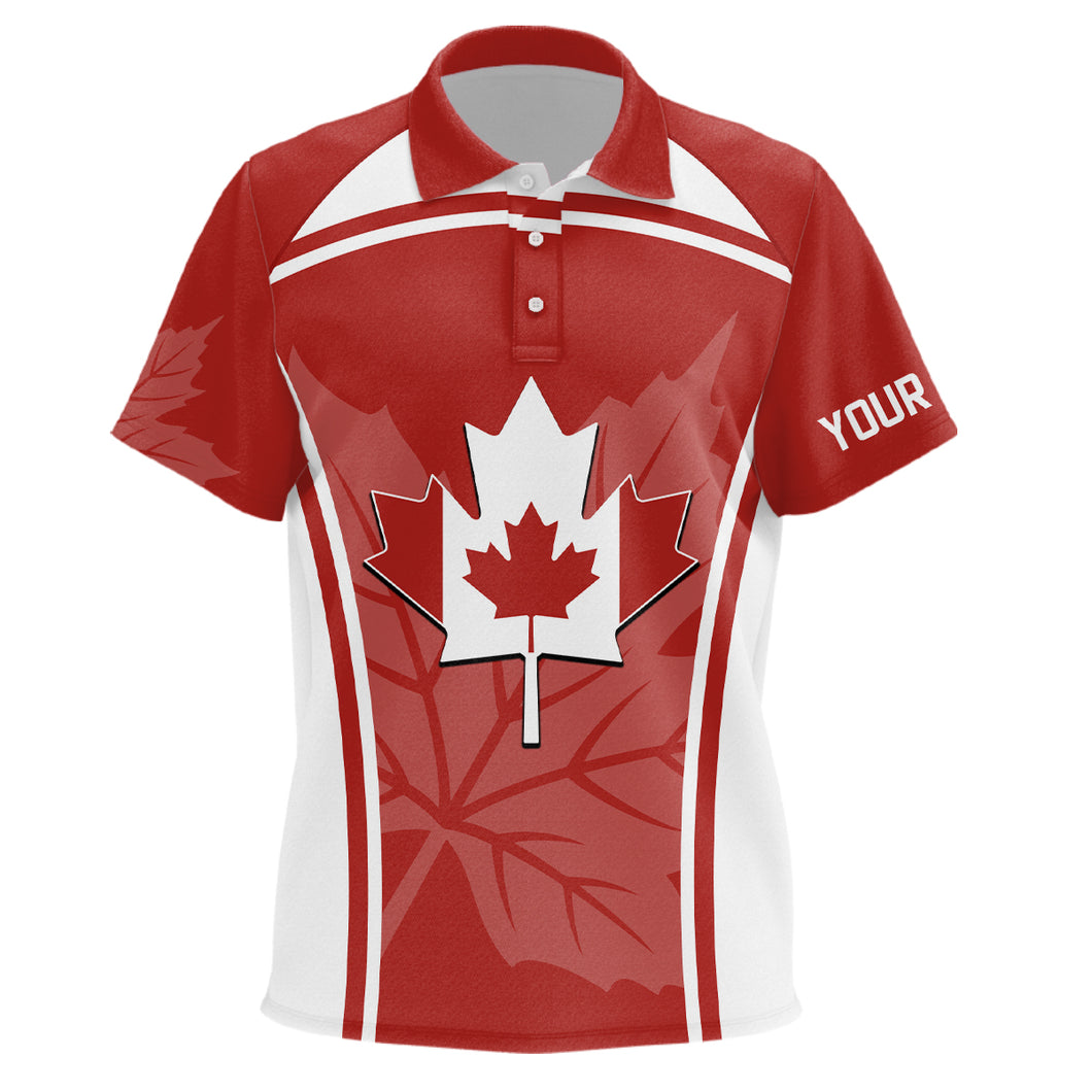 Canada Flag Golf Kids Polo Shirt 3D Print Red White Unisex Golf Shirts For Kid Patriotic Golf Tops LDT0907