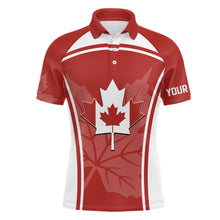 Load image into Gallery viewer, Canada Flag Mens Golf Polo Shirts 3D Print Red White Golf Shirts For Men Patriotic Golf Tops LDT0907