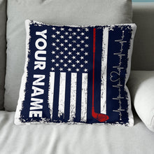 Load image into Gallery viewer, Heartbeat Retro American Flag Golf Pillow Customized Patriotic Golf Gift LDT1112