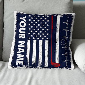 Heartbeat Retro American Flag Golf Pillow Customized Patriotic Golf Gift LDT1112