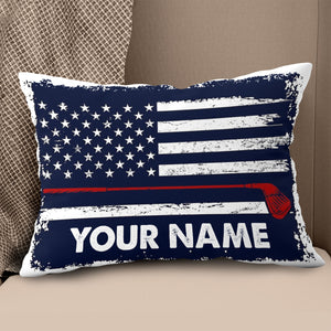 Heartbeat Retro American Flag Golf Pillow Customized Patriotic Golf Gift LDT1112