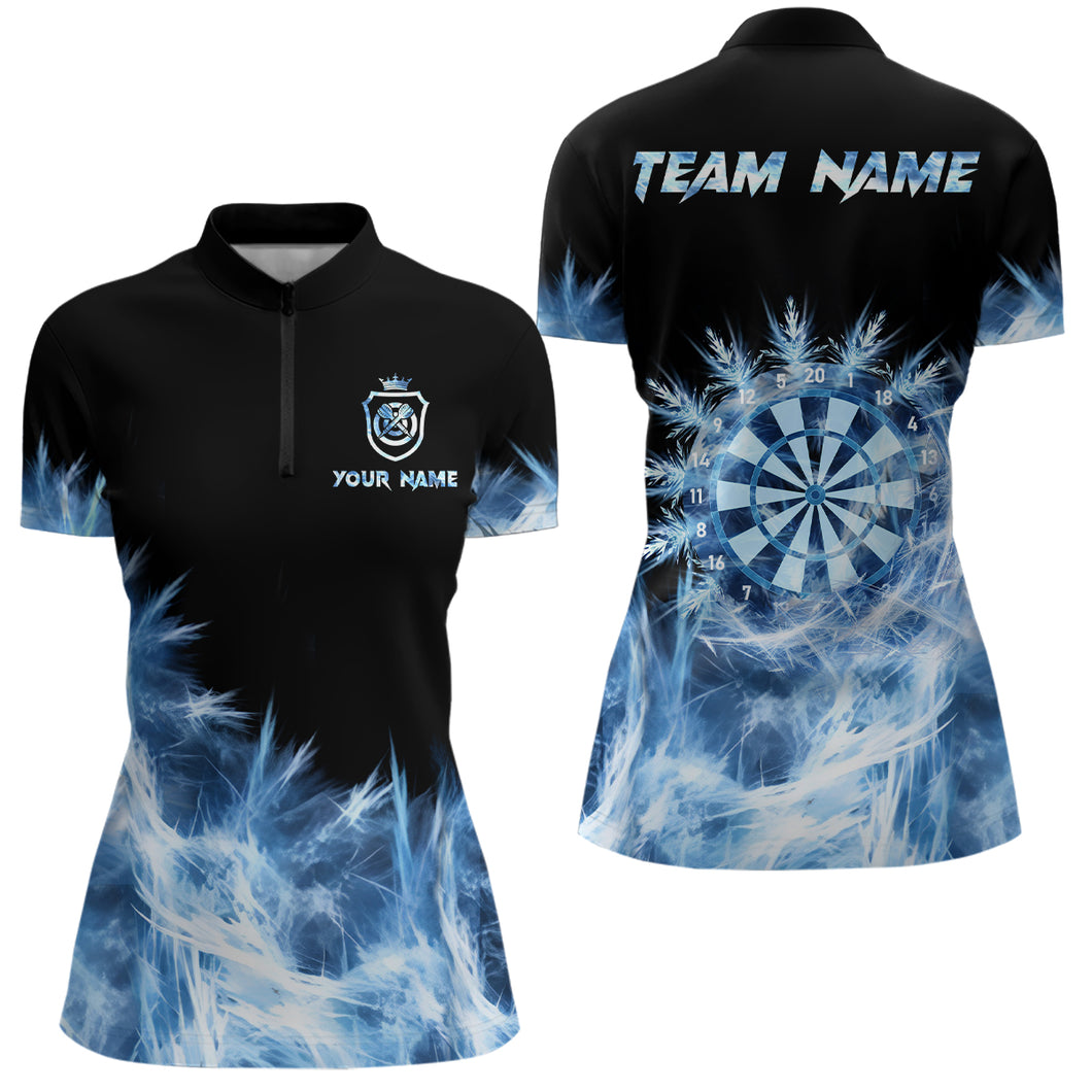 Ice Blue Light Darts Quarter Zip Shirt Customized Darts Shirt For Women Darts Team Jersey LDT0631