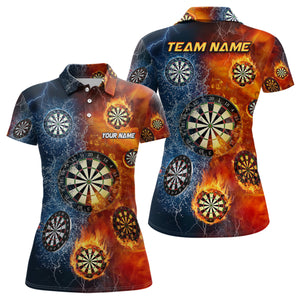 Fire And Water Darts Polo Shirt Personalized Darts Shirt For Women Dart Team Jersey LDT0635