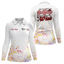 Load image into Gallery viewer, Multicolor Paint Golf Wine Polo Shirt Custom Golf Shirts For Ladies Golf Gifts For Wine Lover LDT0916