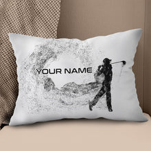 Load image into Gallery viewer, Silhouette Golf Player Custom Throw Pillow Personalized Golfing Gifts LDT1125
