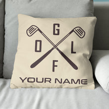 Load image into Gallery viewer, Retro Cross Golf Clubs Custom Pillow Personalized Golf Gifts For Golfer LDT1128