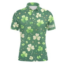 Load image into Gallery viewer, Green Clover St Patrick Day Golf Mens Polo Shirts Custom Mens Golf Tops Personalized Golf Gifts LDT1314