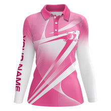 Load image into Gallery viewer, Pink White Custom Name Womens Golf Polo Shirts Personalized Golf Shirts For Women Golf Gifts LDT1321