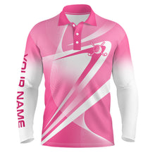 Load image into Gallery viewer, Pink White Custom Name Mens Golf Polo Shirts Personalized Golf Shirts For Men Golfing Gifts LDT1321