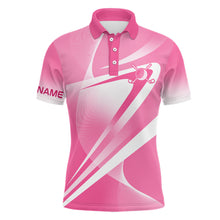 Load image into Gallery viewer, Pink White Custom Name Mens Golf Polo Shirts Personalized Golf Shirts For Men Golfing Gifts LDT1321