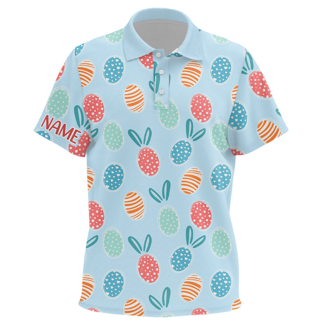 Colorful Easter Eggs Kids Golf Polo Shirts Custom Easter Funny Golf Tops For Kid Golf Gifts LDT1338