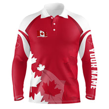 Load image into Gallery viewer, Canadian Red Maple Leaf Mens Golf Polo Shirts Custom Patriotic Golf Shirts For Men Golf Gifts LDT1471